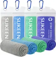 4 Pack Cooling Towels (40"X12"), Ice Towel, Soft Breathable Chilly Towel, Microf