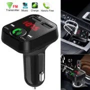 Wireless Bluetooth Car FM Transmitter MP3 Player 2 USB Charger Handsfree Kits+ST