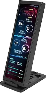 Computer Temp Monitor, PC Sensor Panel Display with 7.9 Inch 1280x400 IPS Screen, 360 Rotating, CPU GPU Temperature Data Monitor for RasPi LinuxWin System