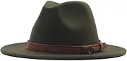 [Generic] Belt Classic Hat Wool Wide Buckle Floppy Panama Hat Fedora Womens Baseball Caps Nylon Panel Hat