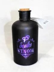 Halloween Lighted Potion Bottle Snake Venom LED Color Change Black Glass Witch