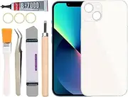 [Yuntunele] Back Covers Glass Replacement for iPhone 13 All Carriers with Professional Tool Set (White)