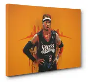 Allen Iverson "The Answer" Framed Canvas Wall Art (Ready To Hang)