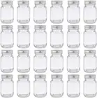 2oz Mason Jar with Silver Lid for Honey Jam Spice 24 Count (Pack of 1), Clear
