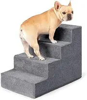 Dog Steps for Small Dogs Dog Stairs for High Beds and Couch, 23.36 Inch Height Folding Pet Steps for Small Dogs and Cats, Non-Slip Balanced Dog Indoor Step, Grey, 4 Steps