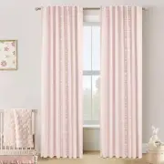 Pink Blackout Curtains 2 Panels for Bedroom Girls Room Nursery,Boho Floral Pa...