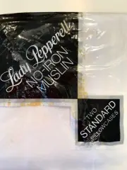 NEW 2 Vintage Lady Pepperell No-Iron White Polyester Cotton Pillow Cases Sealed