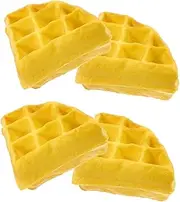 FONDOTIN Waffle Simulation Props 4pcs Fake Foods for Home Decor Kitchen Display Dining Table Decoration