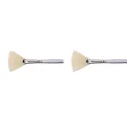 2x Jasart Flat Artist Fan Sz 12 Art/Craft Painting/Colour Brush Soft Hog Bristle