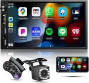 Double Din Car Stereo, Apple Carplay, 7‘’ 1024 * 600 Touch Screen, GPS Navigatio