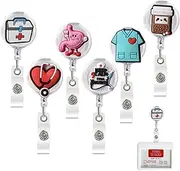 Nursing Badge Reels - /Set Retractable Name Card Holder Clips | Soft PVC Badge Holder for Nursing Students Doctors Interns Women