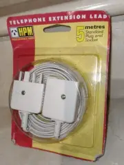 HPM TELEPHONE EXTENSION LEAD - 5 METRES - 610/611 Plug Socket