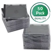 50x Single Disc STANDARD CD Jewel Black Case Lots DVD packing Organizer