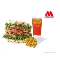 在飛比找momo購物網優惠-【MOS 摩斯漢堡】C521超級大麥薑燒珍珠堡+V型薯+冰紅