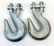 (2) Forged Steel 3/8" High Test Clevis Chain Grab Hook Max Load 5400-lb. ~ T458