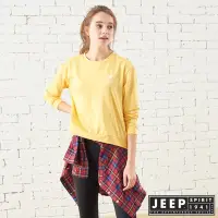 在飛比找Yahoo奇摩購物中心優惠-JEEP 女裝 HiCool吸濕排汗運動長袖TEE-亮黃色