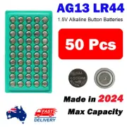 50X LR44 Battery AG13 A76 Button Cell Batteries Tray Pack Cell Battery 2024 NEW
