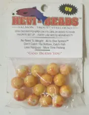 New Hevi-Beads MRY-8 Marble Roe Yellow 10MM 15 in pack Flies Jigs Lures Spinners