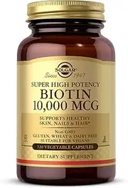 Solgar - Biotin Super High Potency 10000 mcg. - 120 Vegetarian Capsules