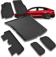 All-Weather Car Floor Mats for Model Y Right Hand Drive Car Foot Pad, Model Y Car Floor Mats for Tesla 2022 2023, Anti-Slip & Odorless TPE Floor Liner Car Accessories（Set of 6pcs）
