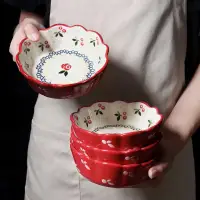 在飛比找蝦皮購物優惠-【現貨】6吋櫻桃碗 手繪櫻桃田園風陶瓷餐具 不只是焗烤盤 盛