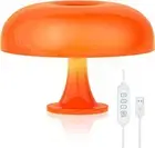 Dimmable Mushroom Table Lamp with 3 Lighting Modes, 70s Retro Mid Century Modern