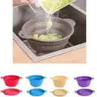 Silicone Kitchen Collapsible Multifuncti Colander Fruit Vegetable Strainer Tool
