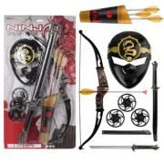 10Pcs Ninja Pretend Playset With Sword Mask Bow Arrow For Kids Christmas Gift