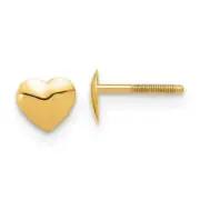 14k Gold Madi K Heart Silicone Screwback Earrings 0.2"