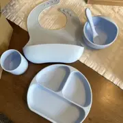 Rocko, Silicone Baby Feeding Set, 5 pieces,Blue
