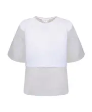 Fabiana Filippi Semi-Sheer Panelled Crewneck Top IT42 White