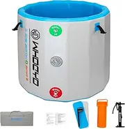 WHDCYD Ice Bath Tub for Athletes, Compatible with Water Chillers, 218 Gal Portable Inflatable Cold Plunge Tub, Collapsible with Insulated Lid, Circle Ice Baths for Home or Outdoor Gym Recovery
