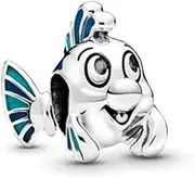 [Generic] Disney Little Mermaid Flounder Charm in Sterling Silver 925 Compatible with Pandora Charms,and Many Other UK Charm Bracelets., Sterling Silver