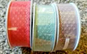3 Stampin' Up! Dotted Lace Trim Ribbon 1" Wide 5 Yards Watermelon Taupe Mint Lot
