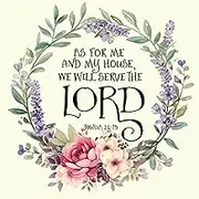 Fabric Panel 8"x8" Joshua 24:15 Scripture 100% Cotton Quilting Sewing Block Square S188