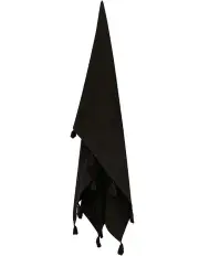 [MAINE & CRAWFORD] Nava Tassels Cotton Throw Blanket in Black