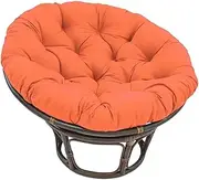 Wicker Papasan Chair Cushion, Thick Comfort Extra Large Papasan Cushion, Swivel Papasan Chair Cushion, Thick Cushion, Outdoor Waterproof Egg Chair Cushion (Cushion Only)(Orange,130x130cm)