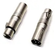 (2) Two Genuine NEUTRIK NA3FM 3-Pin XLR Male to XLR Female Adapter