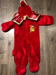 Devil Lucifer Red Halloween Kids Costume Warm Padded Age 2-4 Little Trouble