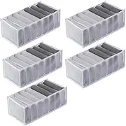 7/9 Grids Mesh Storage Bags Clothes Jeans Pants Drawer Organizer Boxes Foldable (White S(36 * 17 * 12cm) 5pcs)