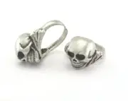 Skull Ring Adjustable Ring Antique Silver Plated brass 17mm 7US inner size 749