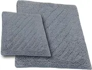 Castle Hill CH-BR-20X30&24X40-SHSTR-2PCS-SIL 2-Piece Bath Rug Sets, 20 by 30-Inch/24 by 40-Inch, Silver