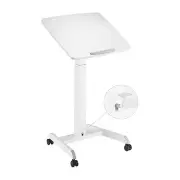 Brateck Height Adj Mobile Workstation with Foot Pedal and Tiltable Desktop