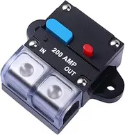 ETHZZLE Manual Reset Button Auto Car Circuit Breaker Self-recovery Fuse 200a Black for Dc Electrical Systems