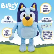 Cute Anime Bluey Talking Plush A Family Of Bingo Dog Music Figure Plush Toy 30cm