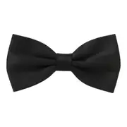 Men's Black Satin Bow Tie Solid Colour Pre Tied Bowtie Necktie Tuxedo Wedding Women