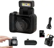 2025 New 64g Retroscope Mini Camera, Gen.2 Mini Retro Keychain Cameras, Tiny Nostalgic Cameras, 1080p HD Screen, Built-in Filter, 90° Flip Flash (biack,64G)