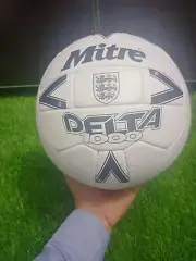 RARE Mitre Delta 1000 Genuine Leather Soccer Ball Football Match Ball Size 5