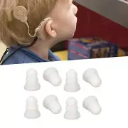 White 8x Hearing Aid Ear Tips 3 Layer Soft Silicone Replacement BTE ITE Pock Fit