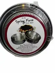 Set Of 3 Springform Cake Pans Bake Set 9" - 10" - 10.5" Diameter Pans